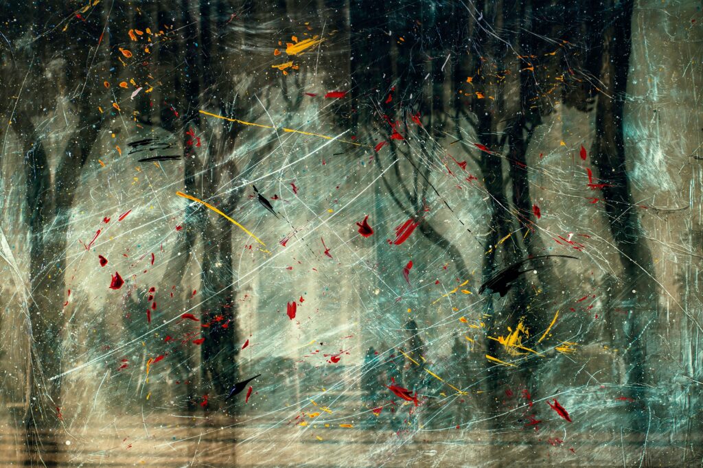 Dynamic Abstract Wallpaper: Paint Splashes & Glassy Textures