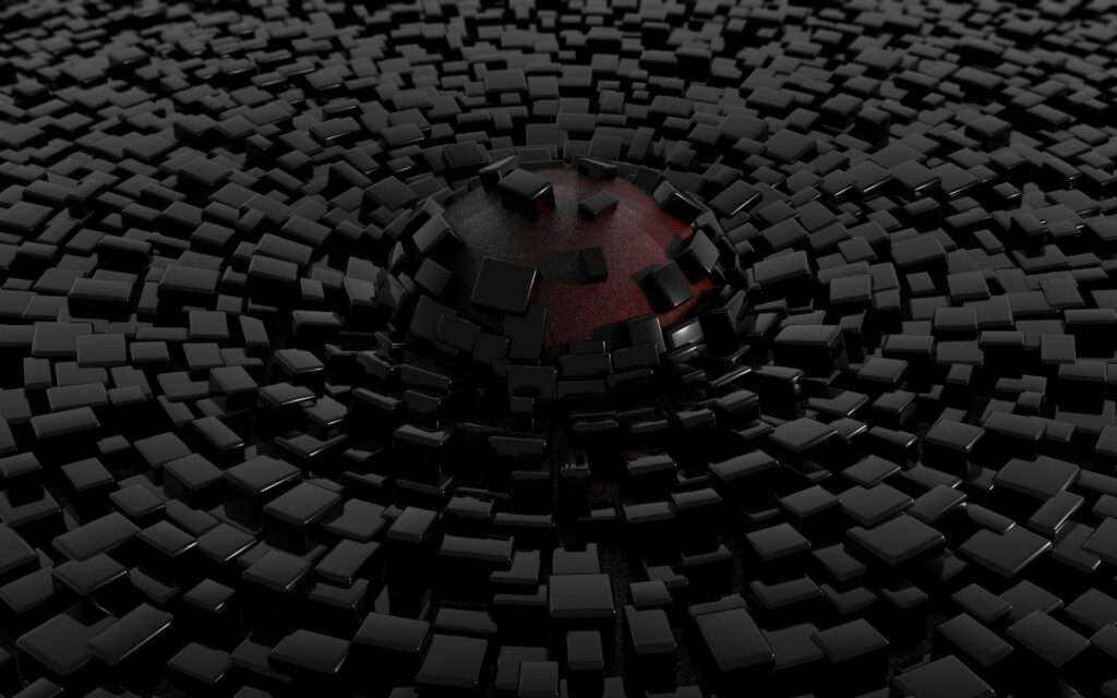 Dynamic Abstract Wallpaper: Spherical Structure in Black Fragments
