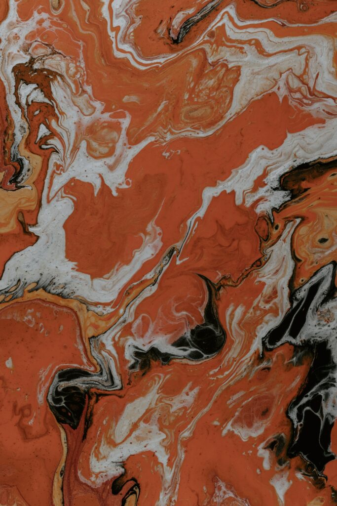 Abstract Orange and Black Wallpaper with Fluid Patterns - 4000x6000