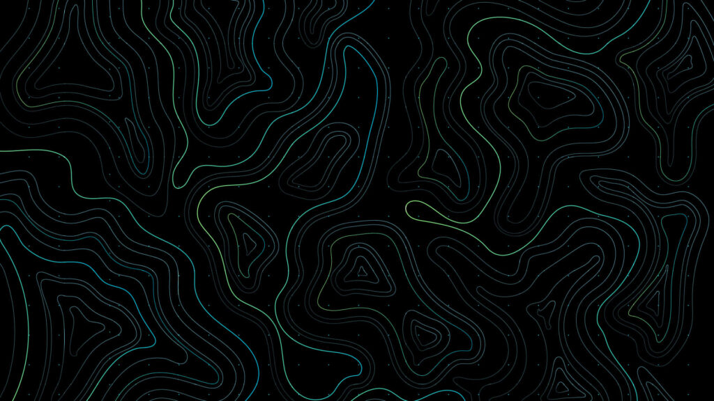 Dynamic Abstract Topographic Wallpaper: Green & Blue Gradient