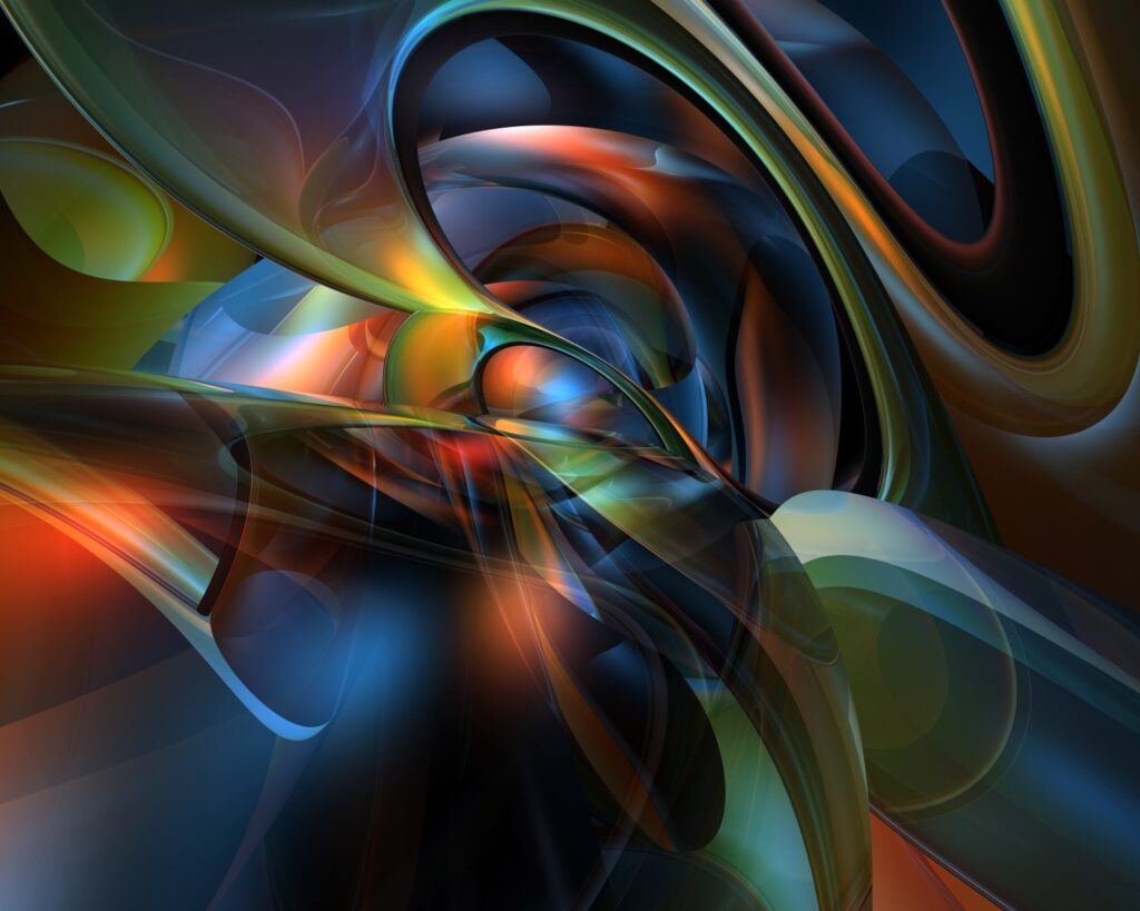 Vibrant Abstract Wallpaper: Dynamic Blue, Orange & Green Design