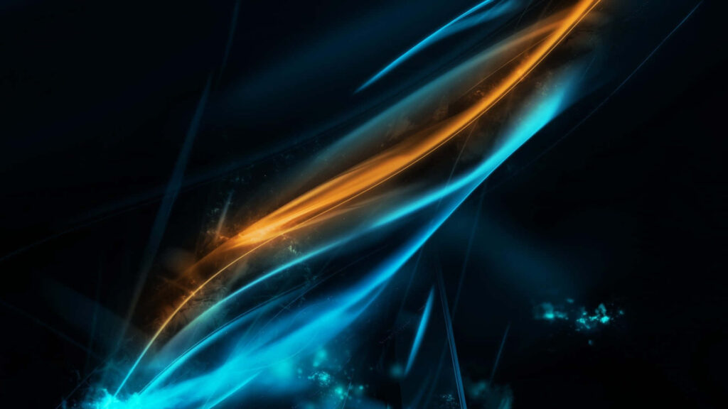 Dynamic Abstract Wallpaper: Vibrant Neon Stripes in Blue & Orange