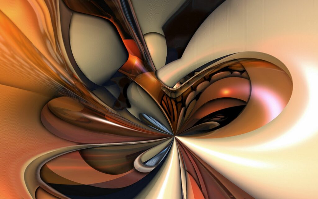 Dynamic Abstract Wallpaper: Warm Tones & Flowing Lines Design