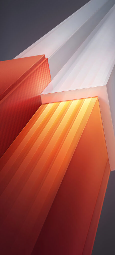Dynamic Orange & White Abstract Wallpaper for iQOO Z9 Turbo+