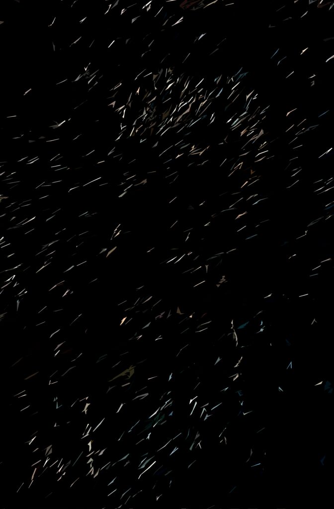 Dynamic Abstract Wallpaper: Fragments & Streaks on Black Background