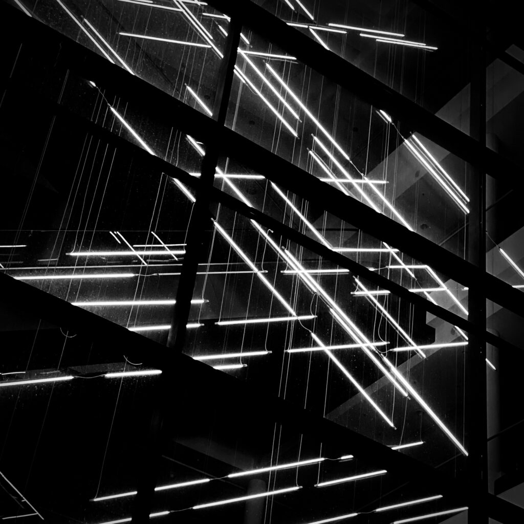 Dynamic Abstract Wallpaper: Bright Lines & Black Background