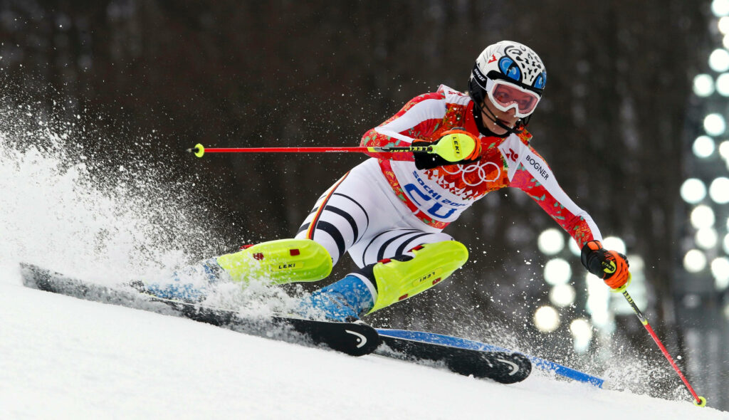 Alpine Skiing Wallpaper: Alexis Pinturault Racing Down Snowy Slopes
