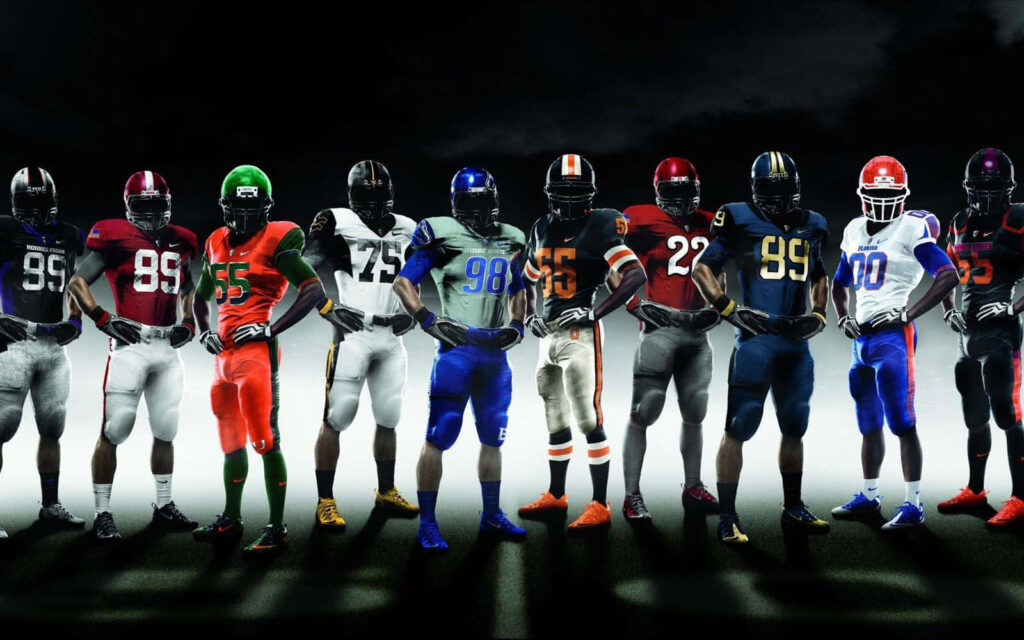 Vibrant American Football Players in Action-Packed Wallpaper