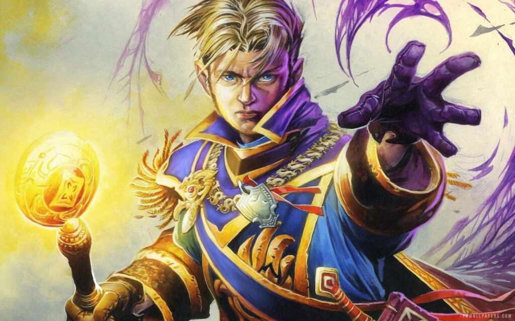 Anduin Wrynn Wallpaper: Dynamic Hearthstone Priest Character Art