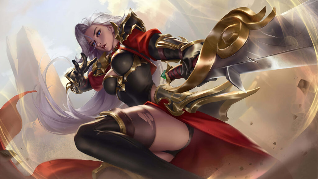 Epic Anime Character Wallpaper: Silver-Haired Warrior with Sword