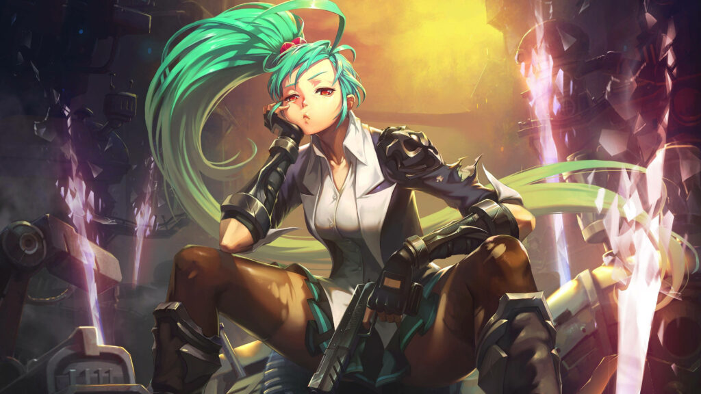 Futuristic Anime Wallpaper: Dynamic *Kritika Reboot* Character Design