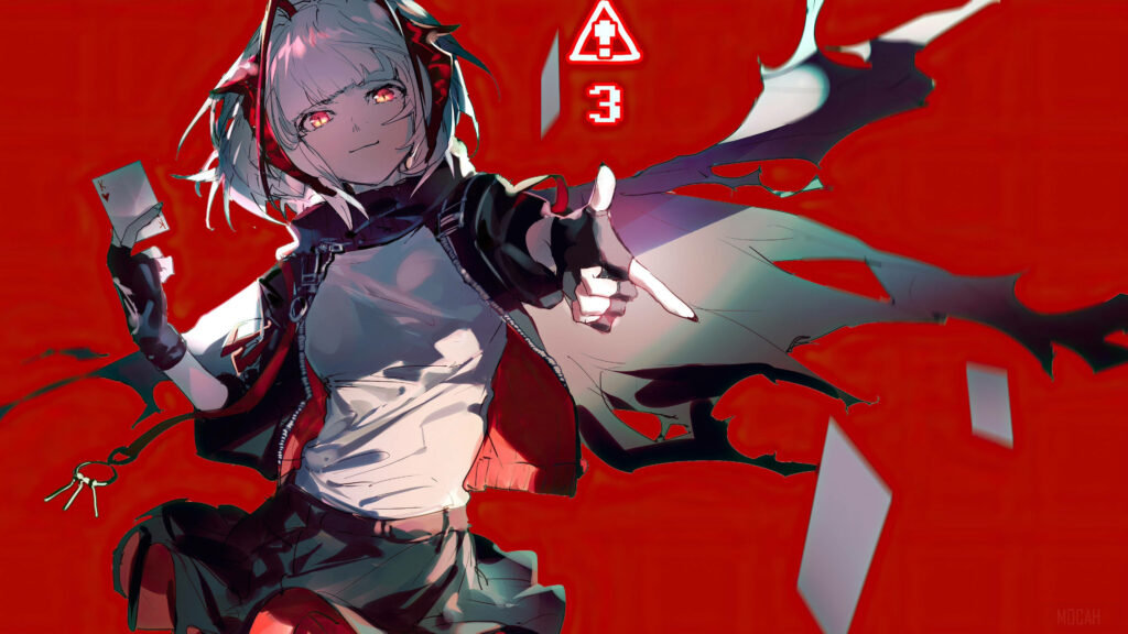 Dynamic Anime Gamer Wallpaper: Intense Battle Scene Background