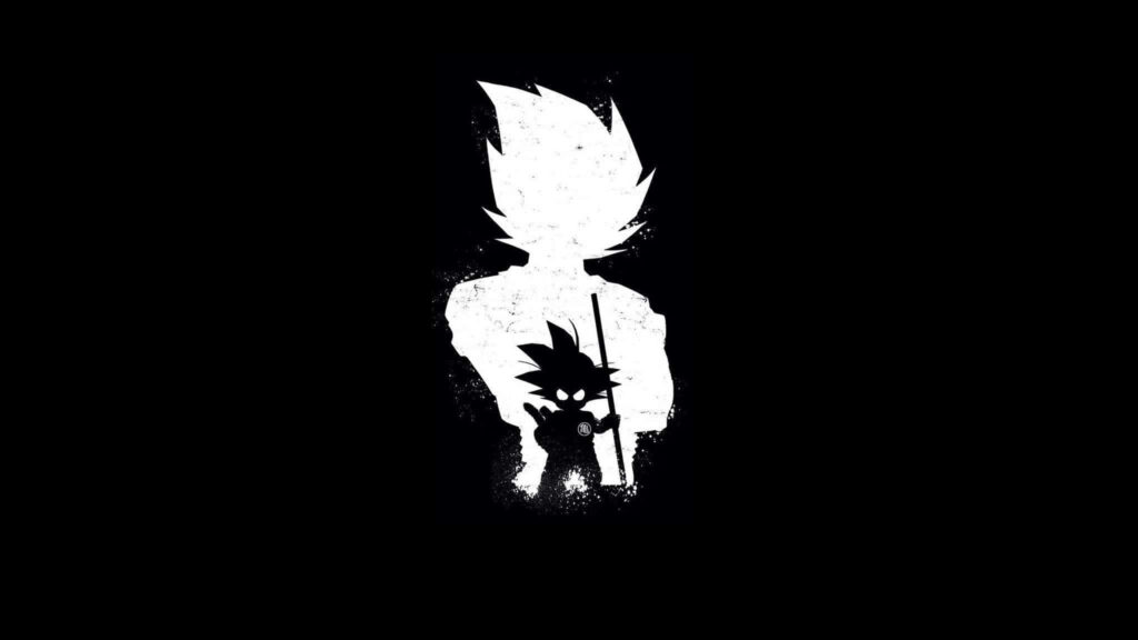 Dynamic Anime Silhouettes: Striking Monochrome Action Wallpaper