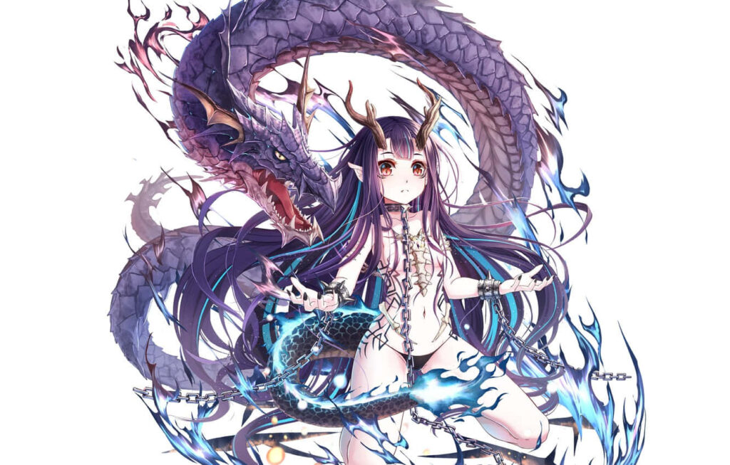 Fantasy Girl with Dragon: Captivating Anime Wallpaper Background