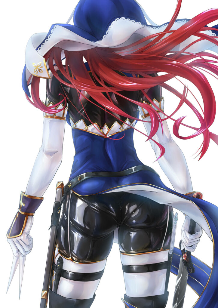 Anime Female Character in Leather Outfit - Action Wallpaper Background