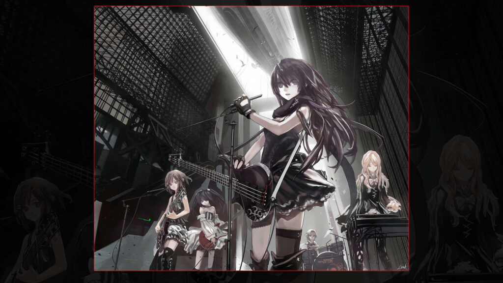 Vibrant Anime Band Concert Wallpaper: Dynamic Stage Scene