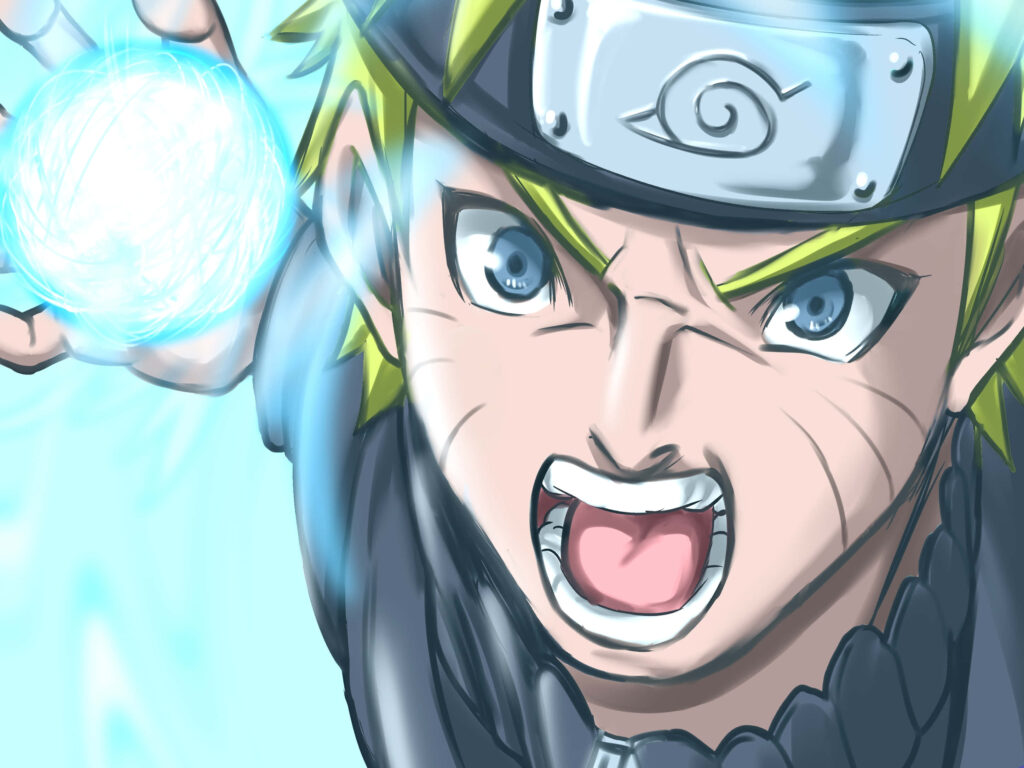 Dynamic Anime Wallpaper: Spiky Blonde Hero Ready for Battle