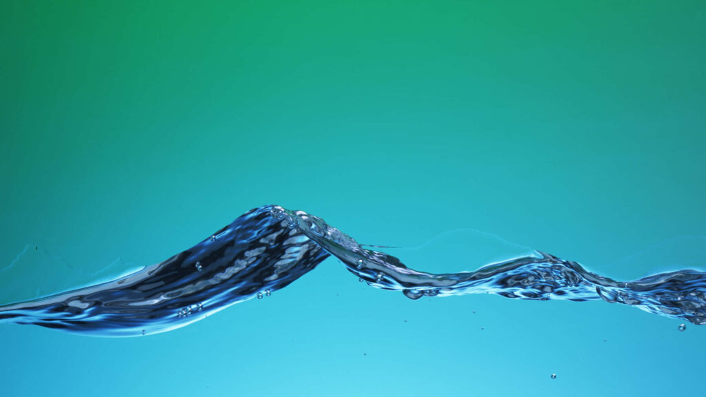 Dynamic Aqua Waves Wallpaper: Abstract Green to Blue Gradient