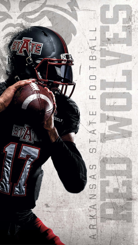 Fierce Arkansas State Red Wolves Football Player Wallpaper Background