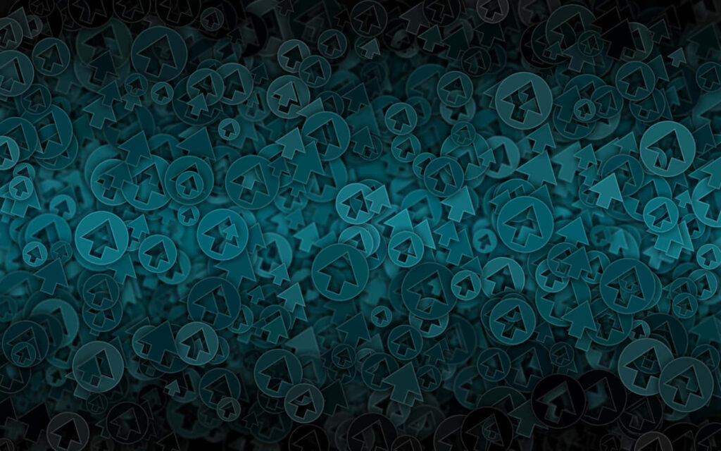 Dynamic Arrow Pattern Wallpaper: Dark & Teal Gradient Design