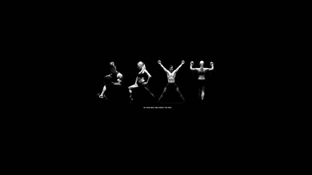 Dynamic Athlete Silhouettes Wallpaper: Strength & Motivation