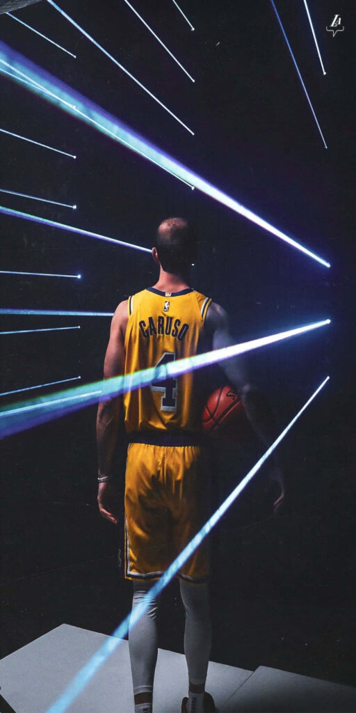 Vibrant Basketball Player Wallpaper: Energetic Sports Background Art