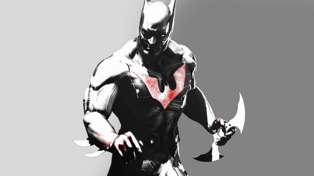 Batman: Arkham Knight HD Wallpaper - Bold Black & White with Red Accent