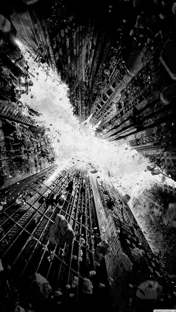 Dynamic Bat Logo Skyscraper Wallpaper - Batman Arkham Knight Aesthetic