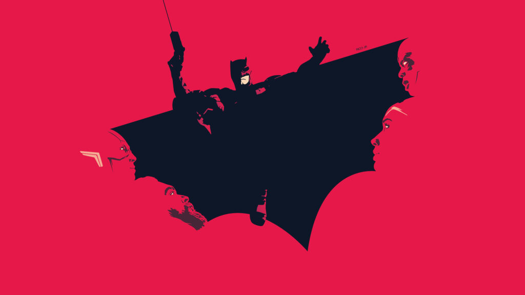 Bold Batman Wallpaper: Striking Red, Black & White Design