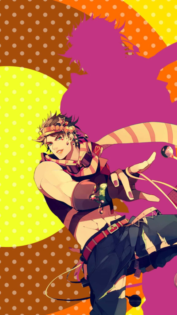 Battle Tendency Joseph Joestar wallpaper vibrant bold colors stylish confident anime background