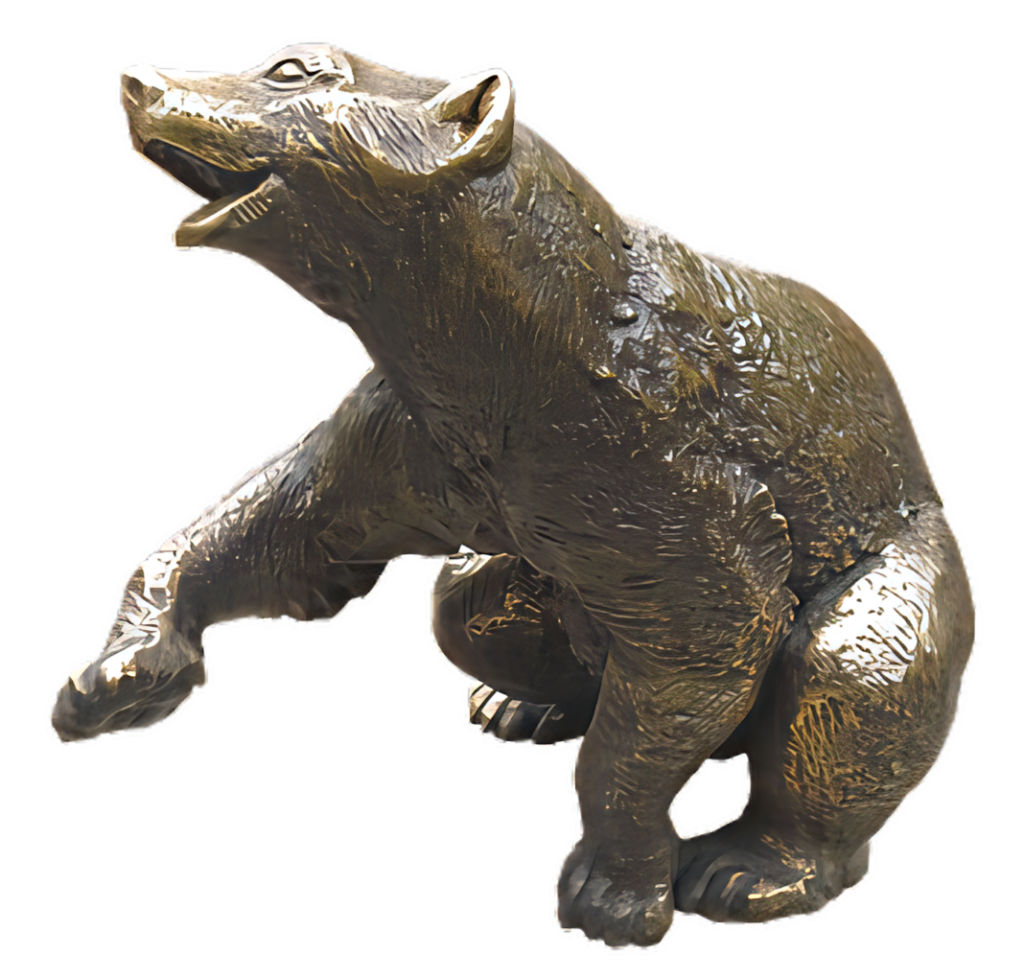 Detailed Bronze Bear Sculpture Wallpaper with Transparent Background