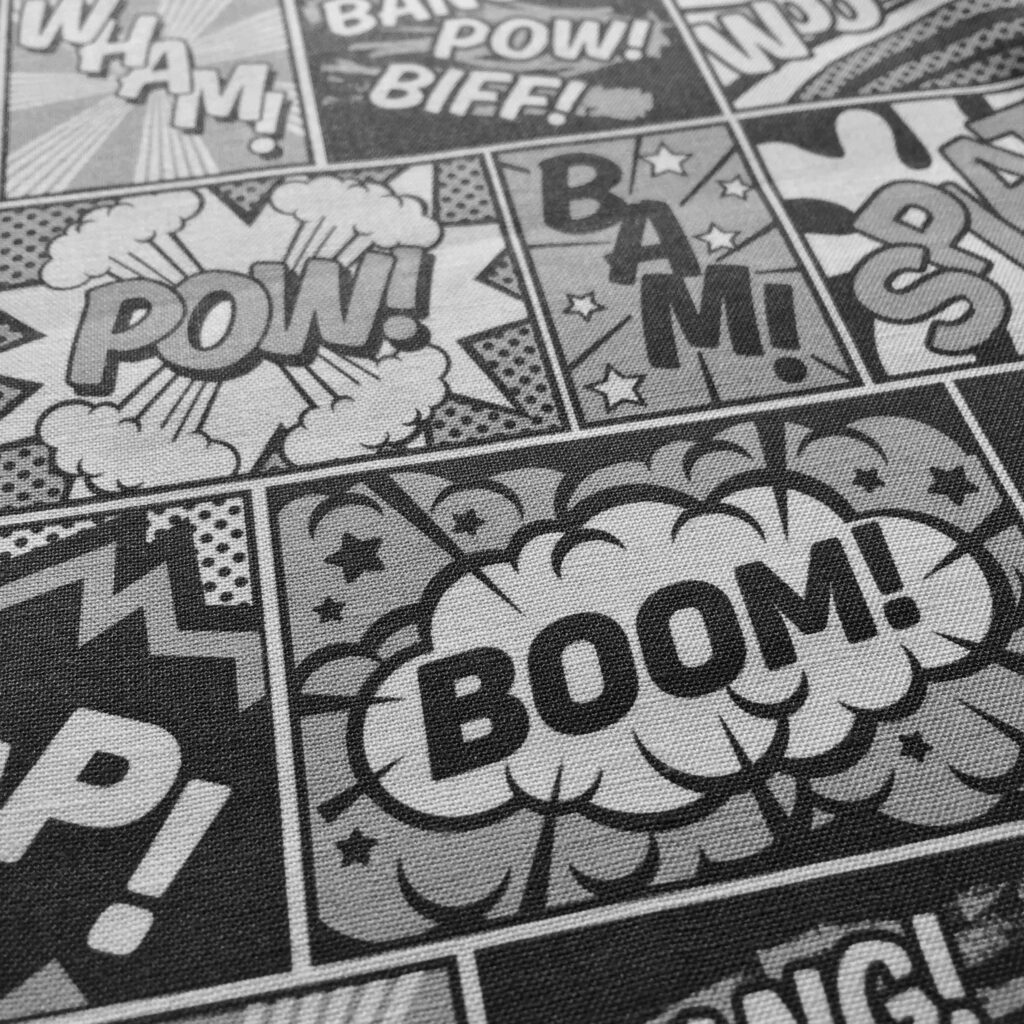 Dynamic Black & White Comic Book Wallpaper: POW! BAM! BOOM! Action