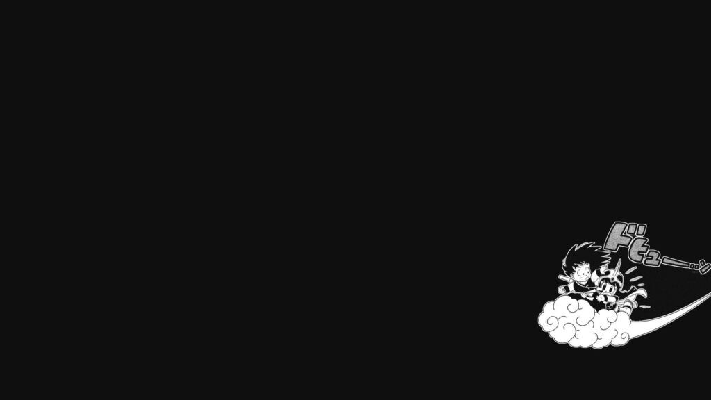 Dynamic Manga Wallpaper: Black & White Anime Character on Cloud