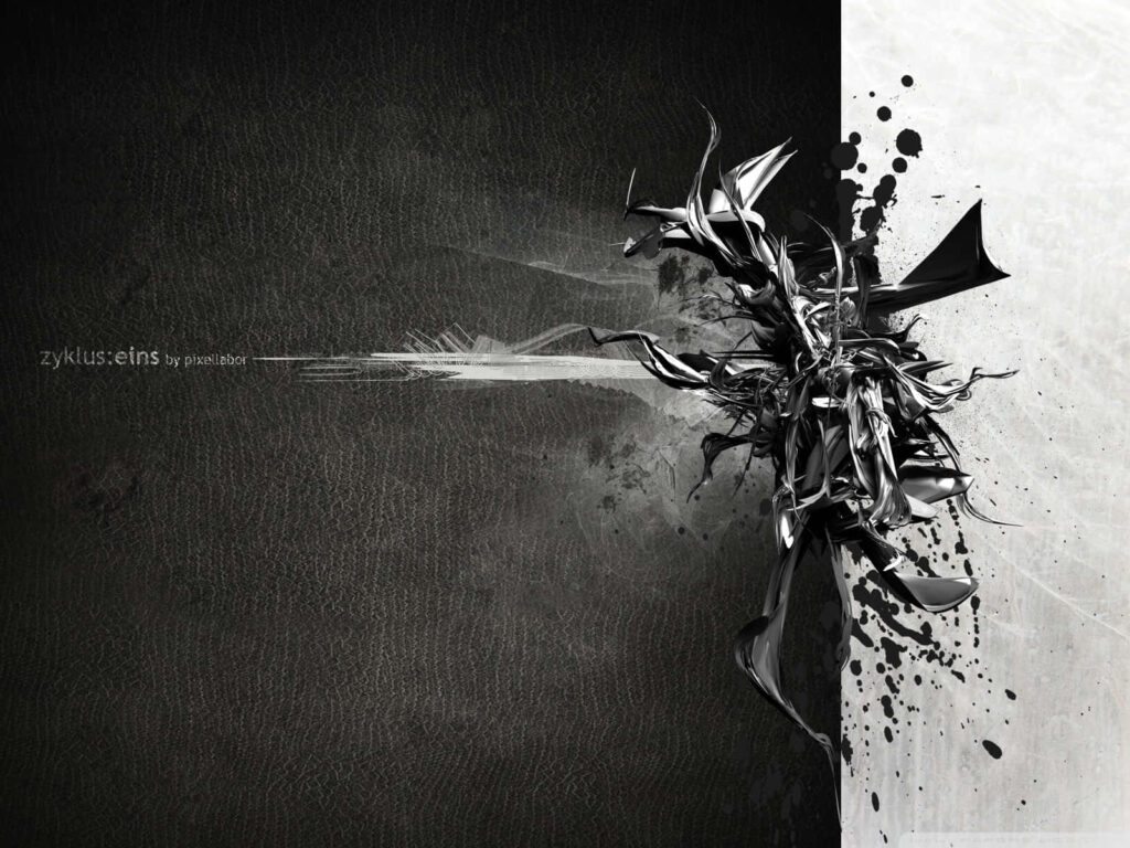 Dynamic Abstract Black and White Desktop Wallpaper for Modern Aesthetics