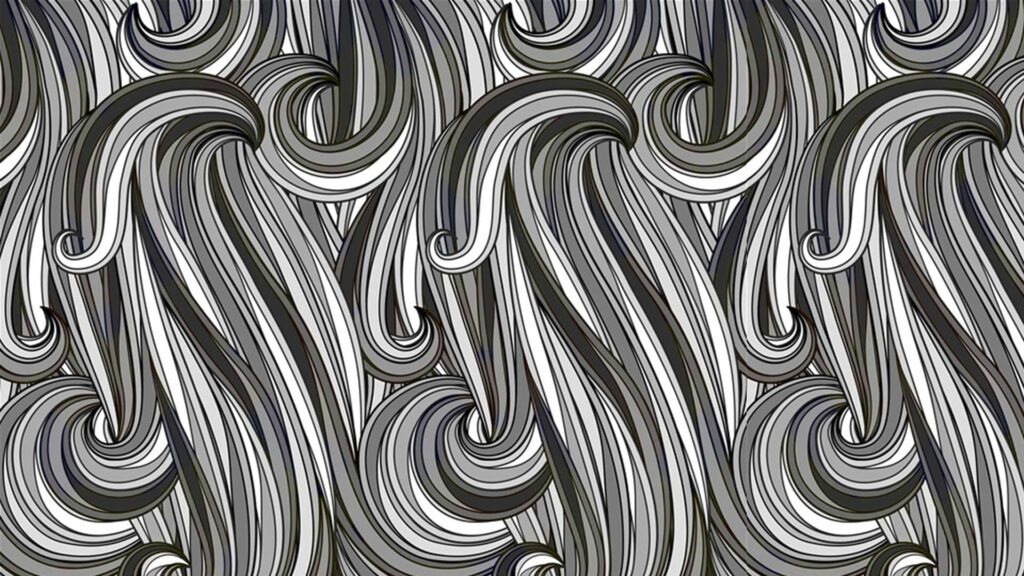 Dynamic Black and White Abstract Wallpaper with Curved Lines