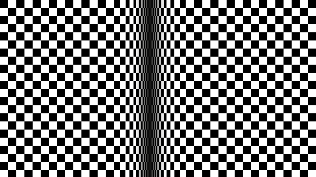 Eye-Catching Black and White Checkered Optical Illusion Wallpaper
