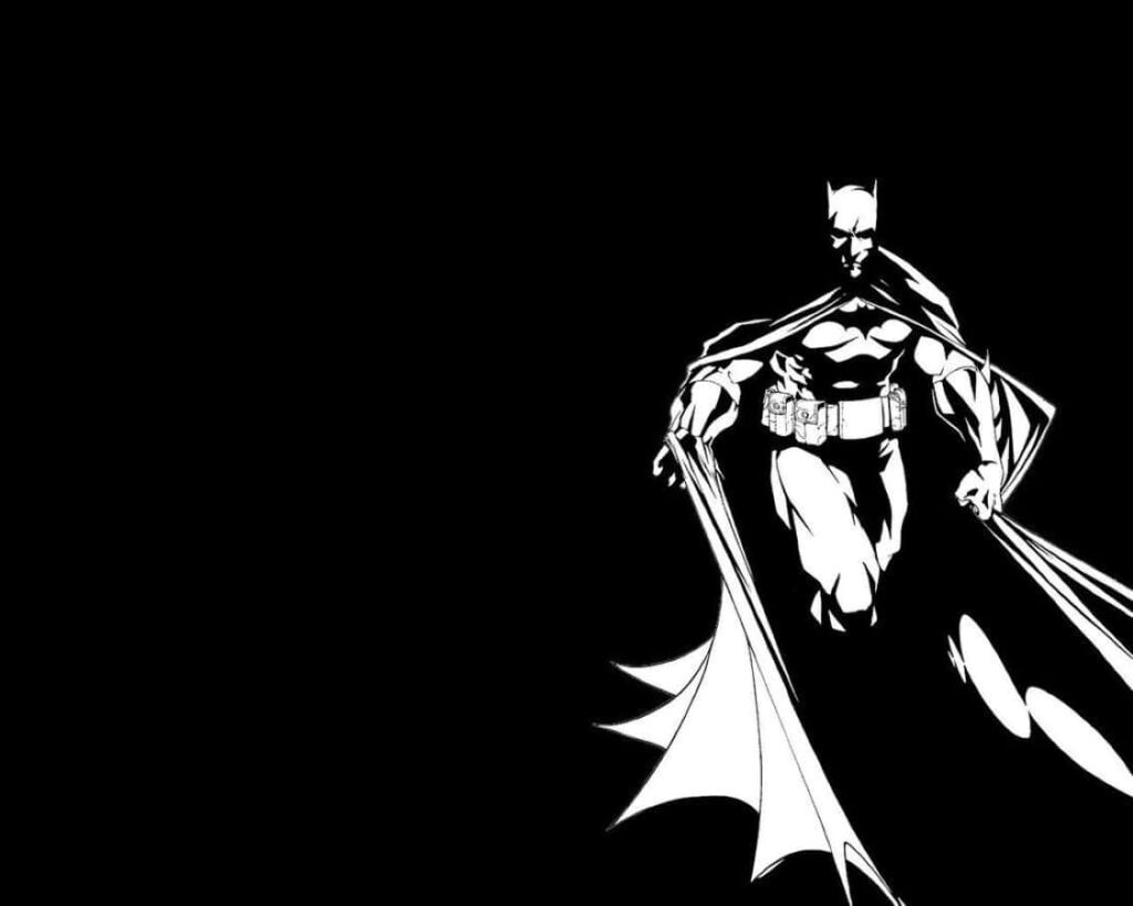 Dynamic Black & White Comic Wallpaper Featuring Superhero Action