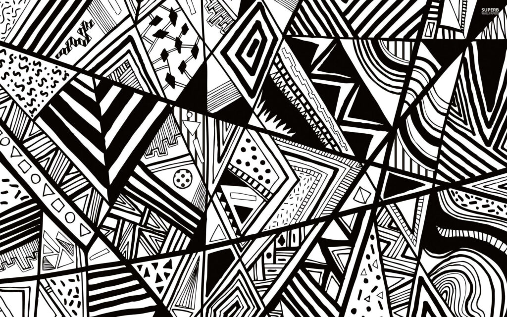 Bold Black and White Geometric Wallpaper: Modern Abstract Background