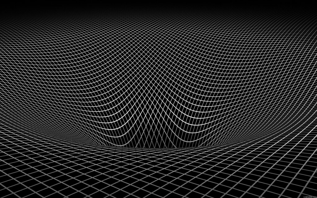 Dynamic Black and White Grid Wallpaper - Geometric Depth & Movement