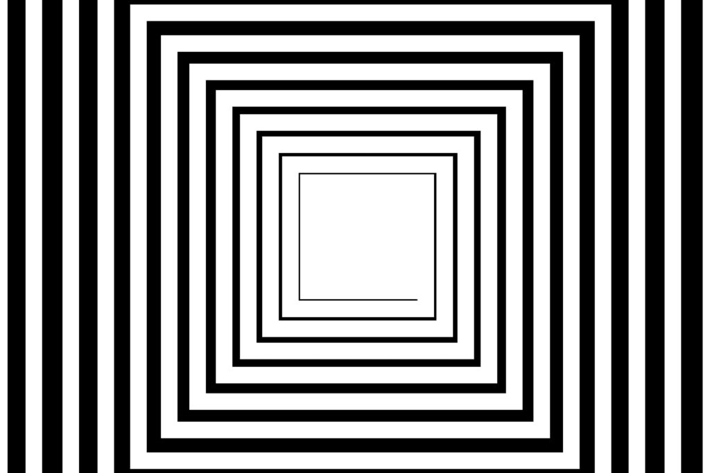 Dynamic Black and White Concentric Squares Wallpaper for Modern Spaces