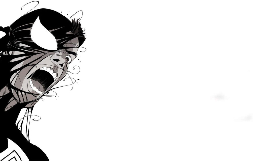 Intense Comic Superhero Wallpaper: Black & White Dynamic Scene