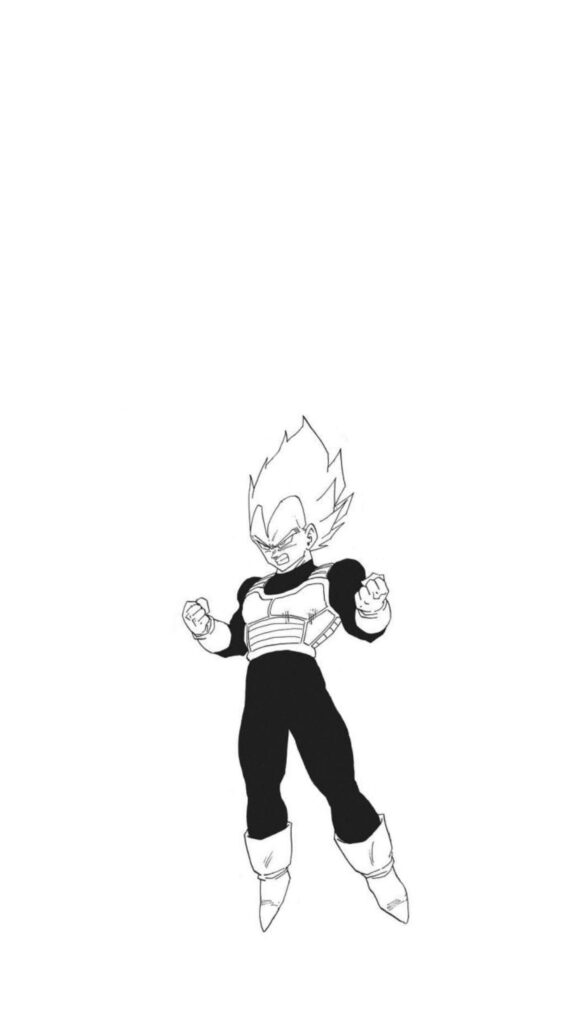 Dynamic Black and White Wallpaper of Vegeta - Iconic Dragon Ball Art