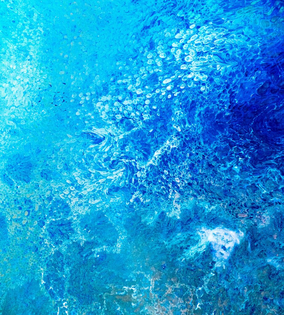 Dynamic Blue Abstract Wallpaper: Mesmerizing Paint Stains Background