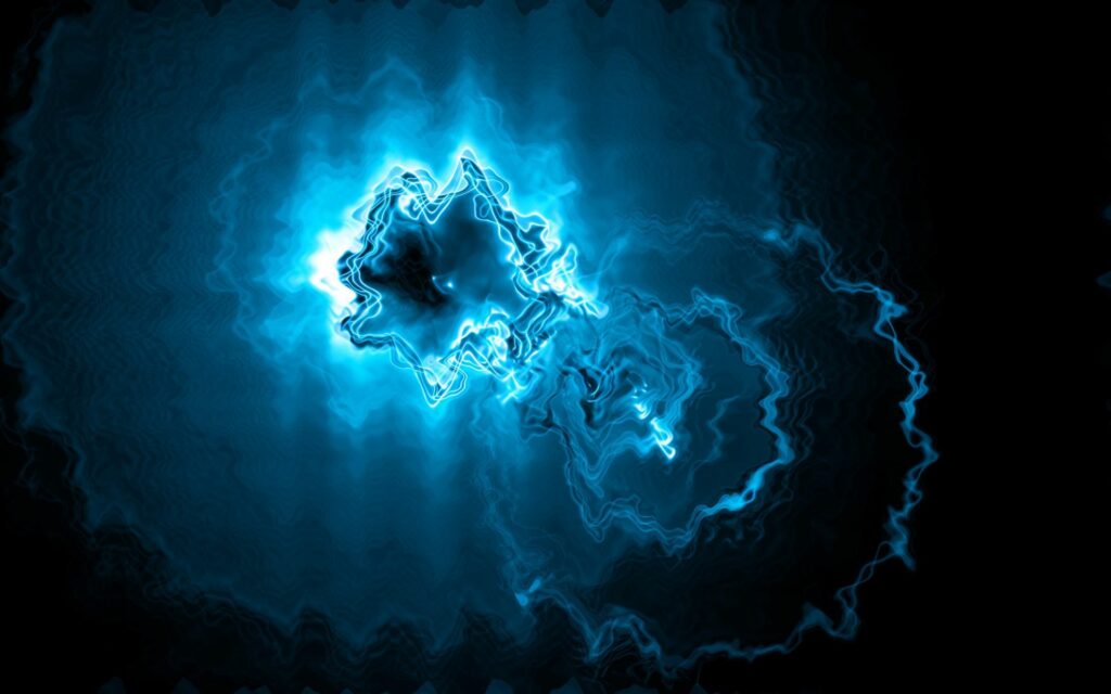 Futuristic Blue & Black Abstract Electric Waves Wallpaper - 1920x1200