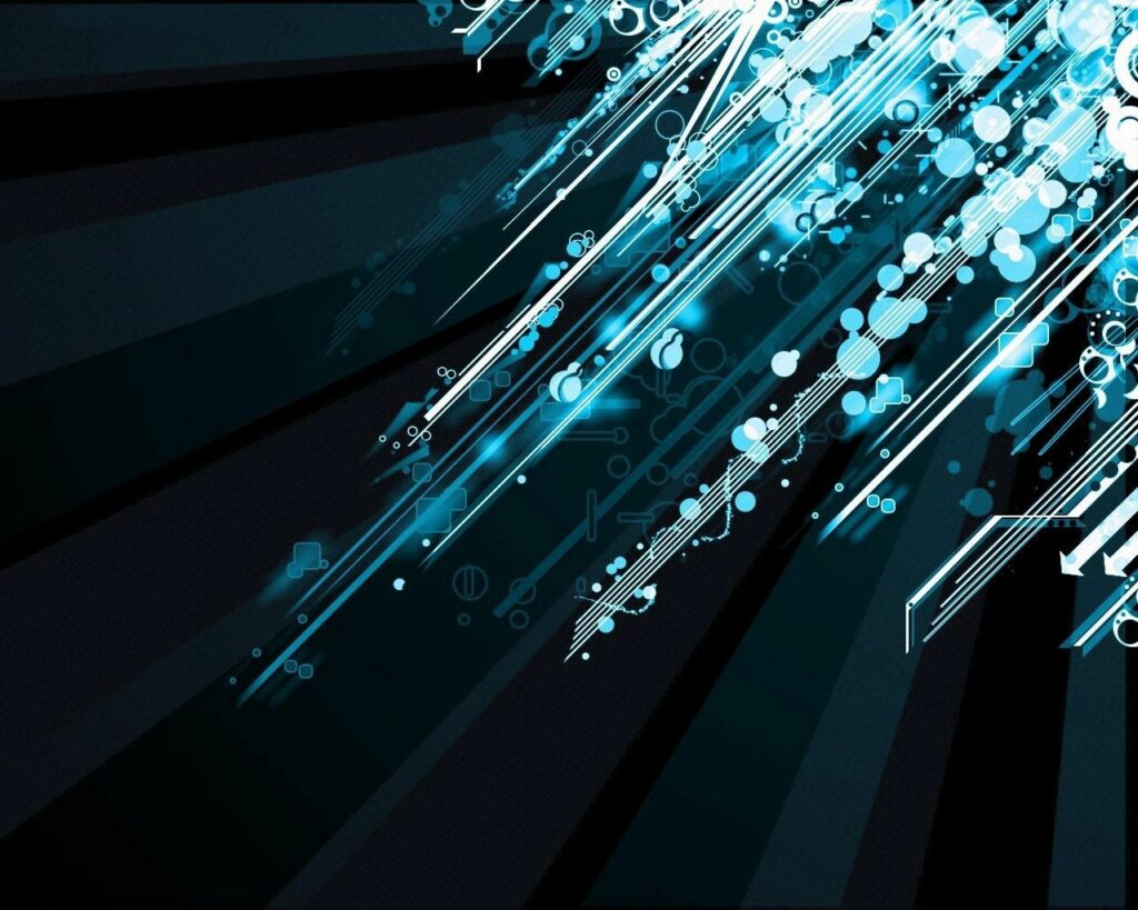 Dynamic Blue Lines and Shapes Wallpaper on Dark Background