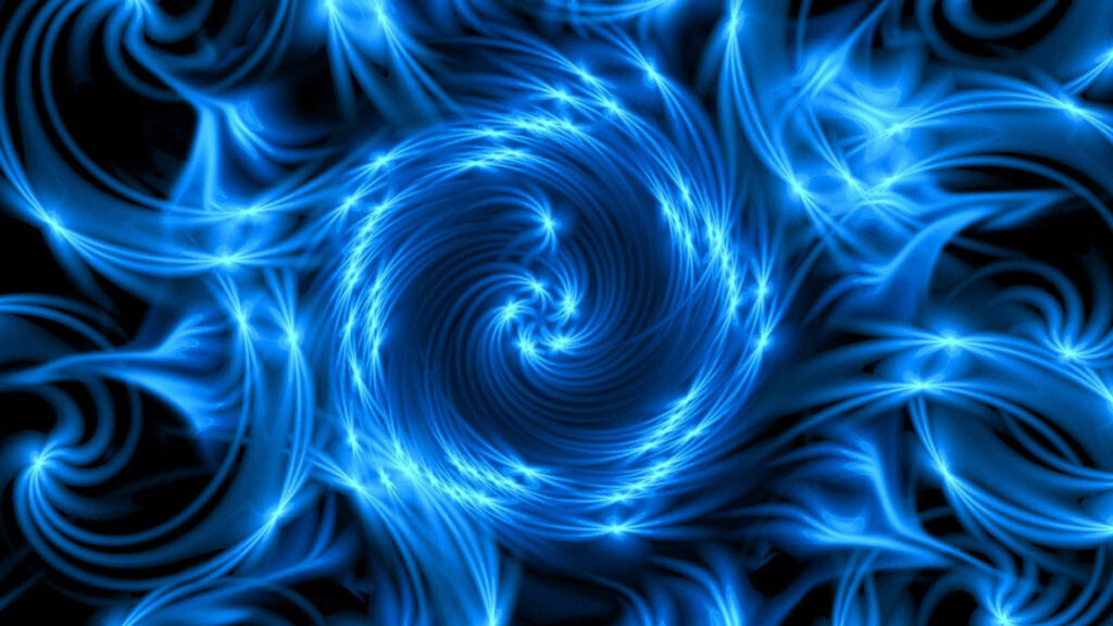 Dynamic Blue Neon Lights Wallpaper - Mesmerizing Computer Background