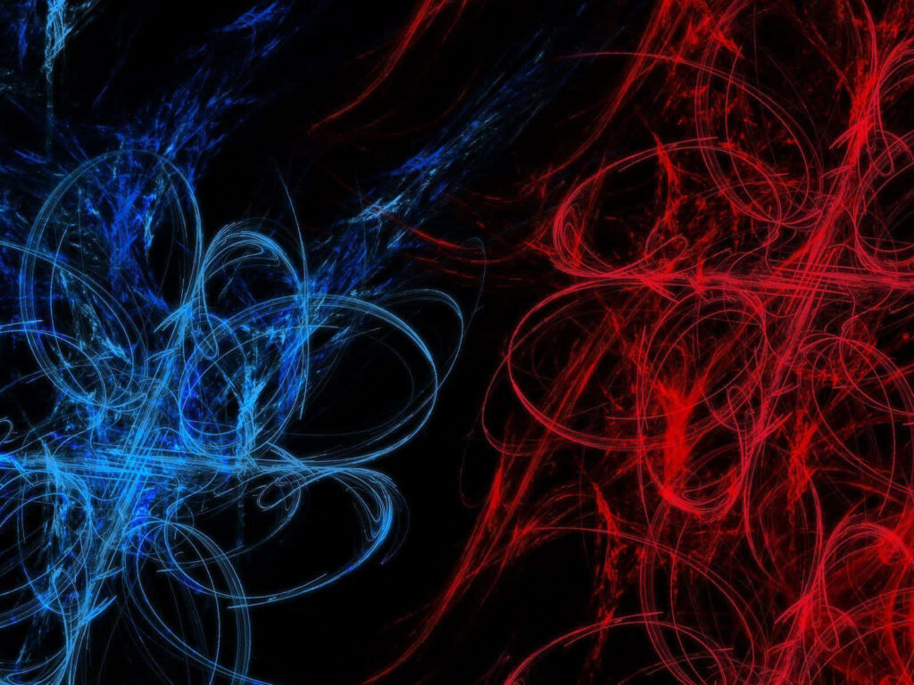 Dynamic Blue & Red Scribble Wallpaper on Dark Background