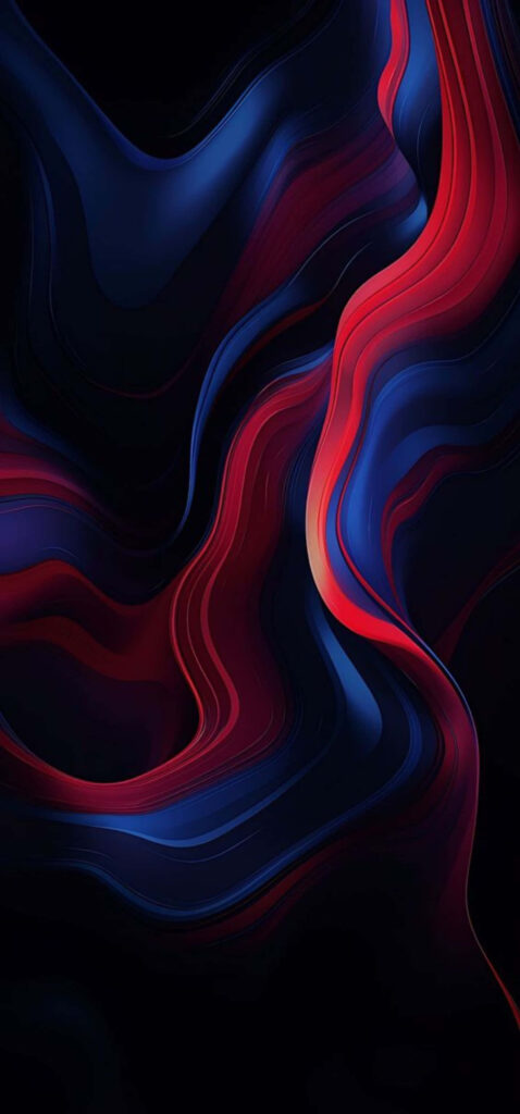 Dynamic Blue & Red Waves Wallpaper for Samsung S23 Ultra