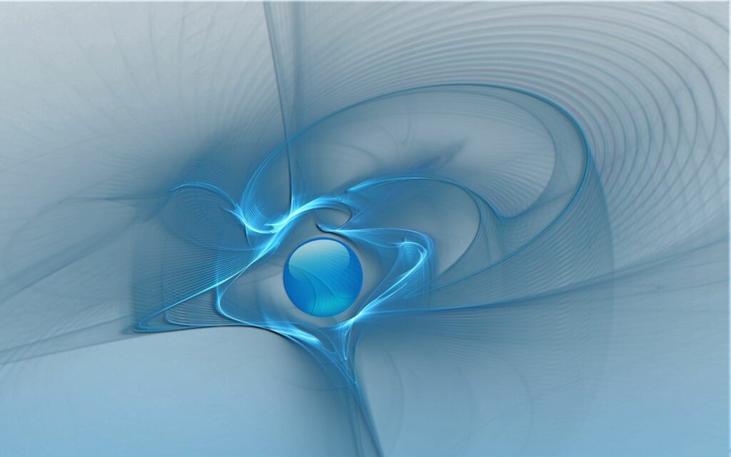 Blue Sphere Abstract Wallpaper: Fluid Lines & Light Connection