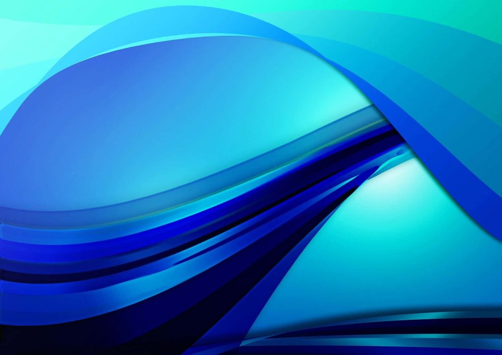 Abstract blue swirl wallpaper with smooth flowing curves in vibrant navy to cyan gradient